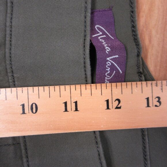 GLORIA VANDERBILT Tummy Control Wide Leg Crop Pants Sz 10 Army Green Olive NWT - Picture 12 of 15